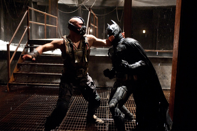 Tom Hardy & Christian Bale in The Dark Knight Rises