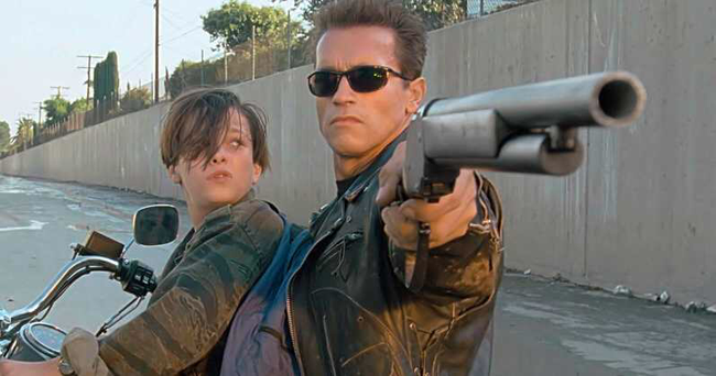 Edward Furlong & Arnold Schwarzenegger in Terminator 2: Judgment Day