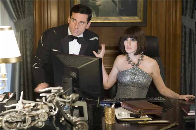 Steve Carell & Anne Hathaway in Get Smart