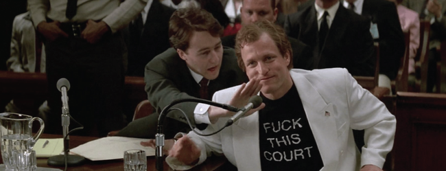 Edward Norton & Woody Harrelson in The People vs Larry Flynt