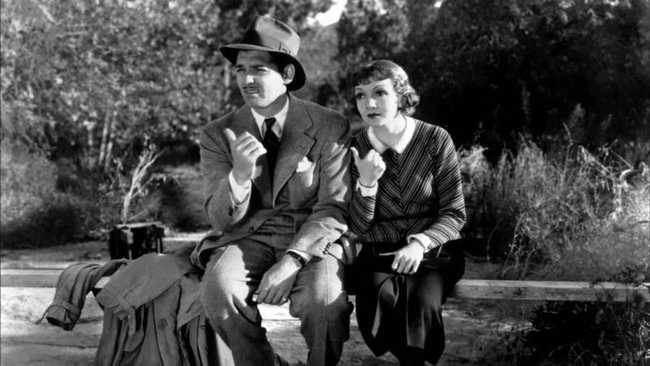 Clark Gable & Claudette Colbert in It Happened One Night