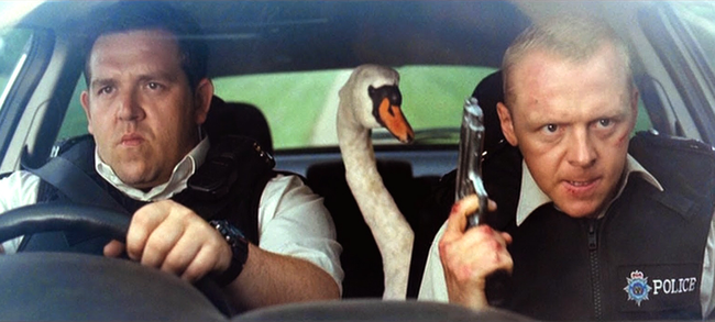 Nick Frost & Simon Pegg in Hot Fuzz