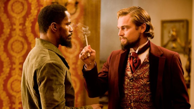 Jamie Foxx & Leonardo DiCaprio in Django Unchained