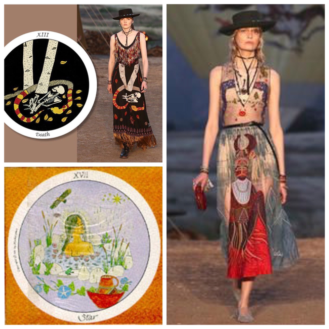 The Motherpeace and Dior. Also depicted: the package of the 1981 printed deck.