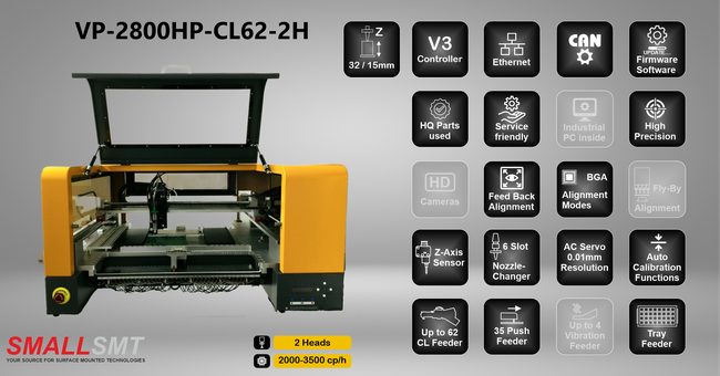 VP-28000HP-CL62-2H Double head pick and place machine