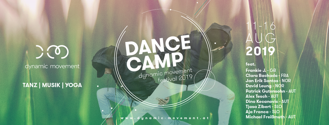 Das Dance Camp 2019 ist das Herzstück des Dynamic Movement Festival 2019 in Cap Wörth bei Velden am Wörthersee! Workshops in HipHop, Contemporary, Yoga, House, New Style, Afro, Flowing, Commercial,  uvm! Genieße deinen Sommer mit uns am Lebensfest 2019 :)