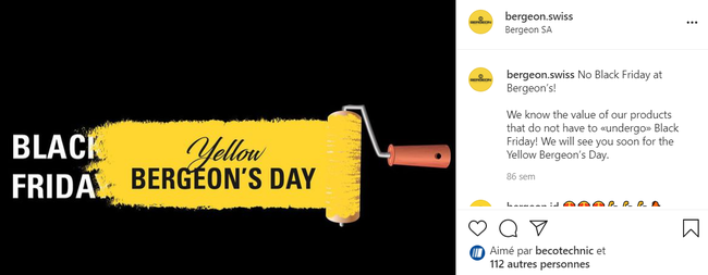 Capture d'écran Instagram bergeon.swiss