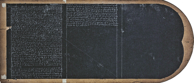 Tablette de cire. Comptes de l'hôtel de Louis IX.