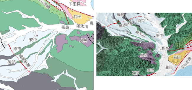 新発見!! 古代碓氷湖は板鼻で決壊したと、碓氷川左右崖の地形、地質から考察されます。