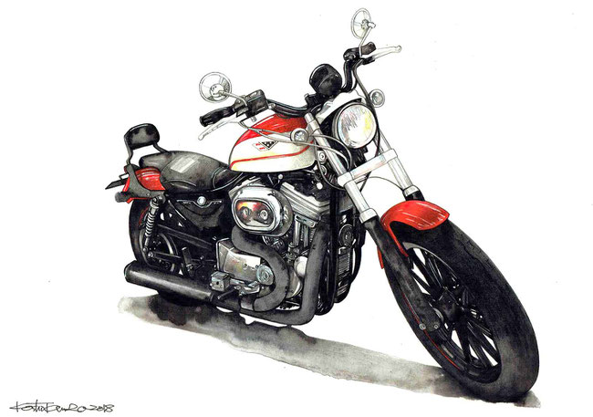 ハーレーのバイク絵