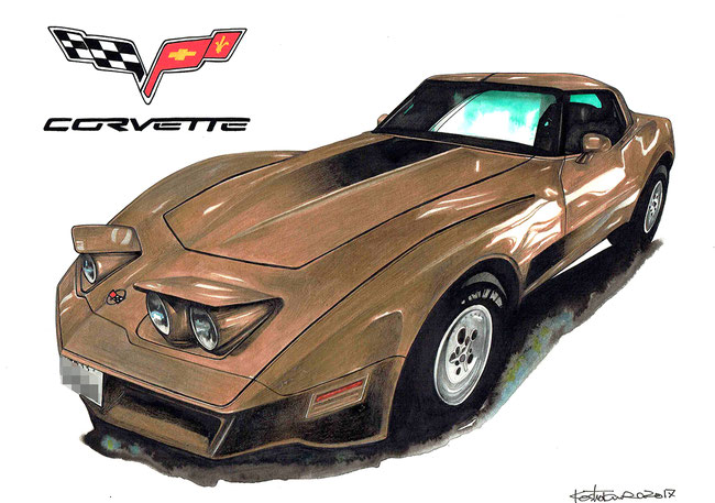 Chevrolet-corvette - プロイラストレーターがオーダー制作します