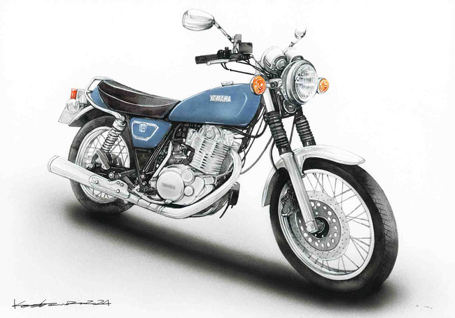 ヤマハSR400のイラスト絵