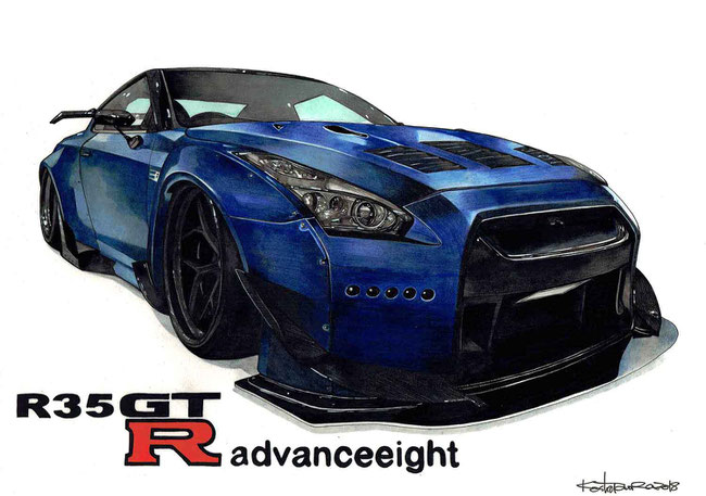 GTRの車絵イラストアート