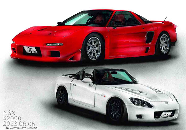 ホンダNSXとS2000のイラスト