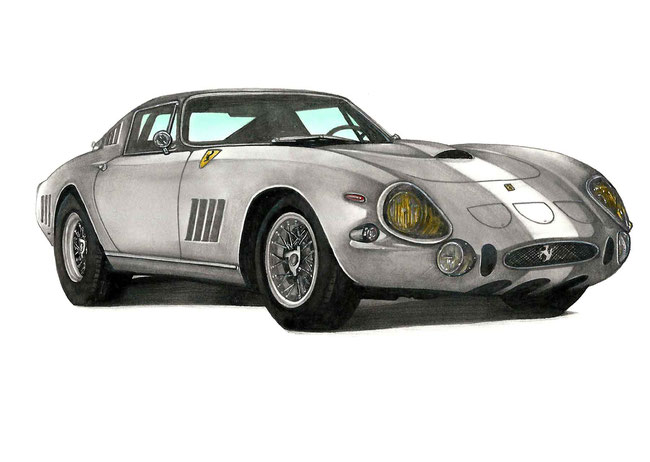 フェラーリ２７５GTBのイラスト絵