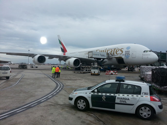 Llegada del A380 al Prat de Llobregat  (pica en la foto para entrar en AENA del Prat )