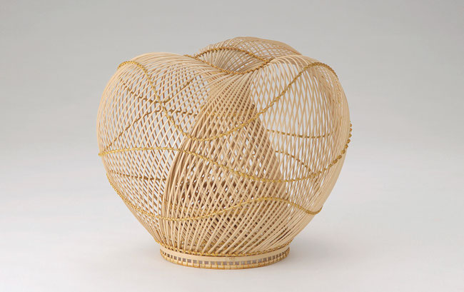 真竹かご　佐藤治生さん 新品】 大分 真竹 箸トレイ 竹かご カトラリー入れ カゴアミドリ