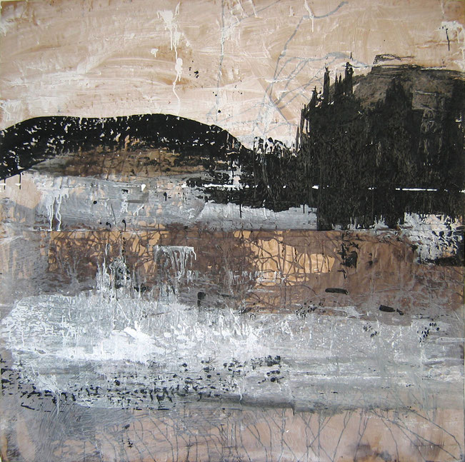 "13-080" - Acrylique sur krafts encollés, 150 x 150 cm, 2013