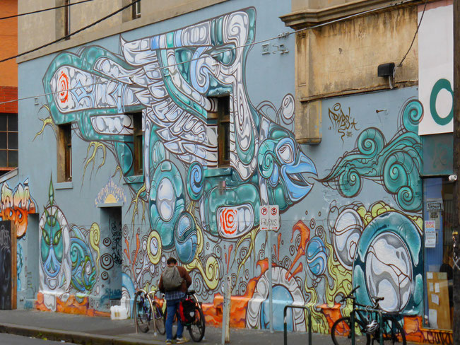 Street-art mural in Perry Street, Collingwood