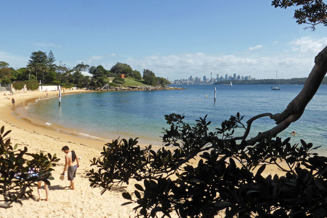Camp Cove, with the city in the background