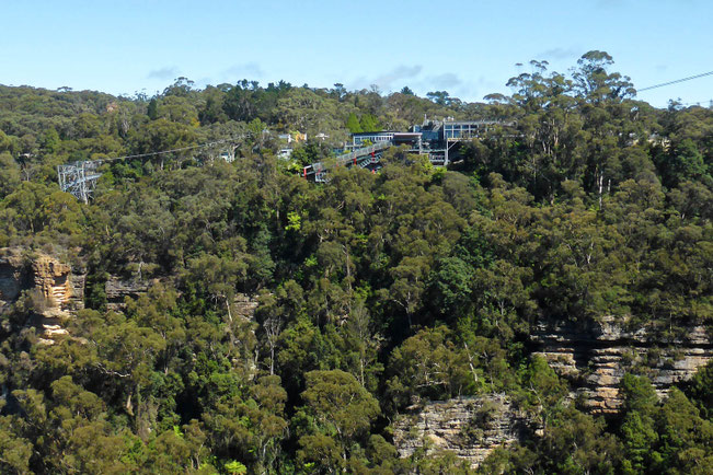 Cable car infrastructure on the cliff tops