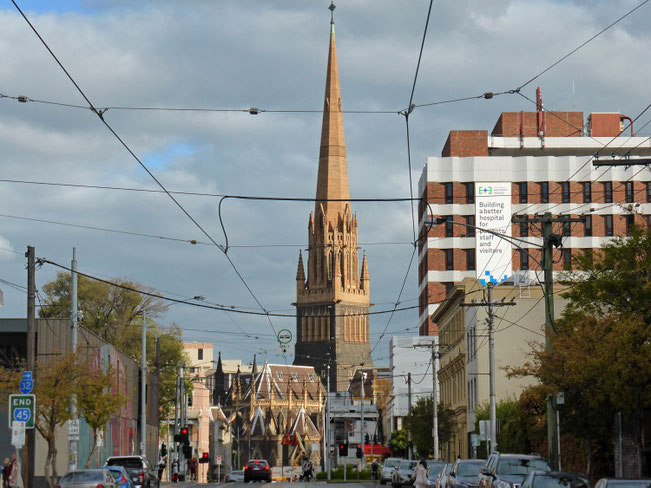 St Patricks Cathedral seen from Brunswick