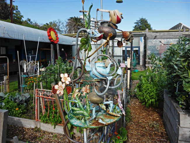 A garden sculpture