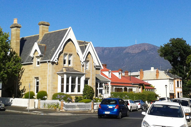 kunanyi/Mount Wellington, seen from Battery Point, Hobart