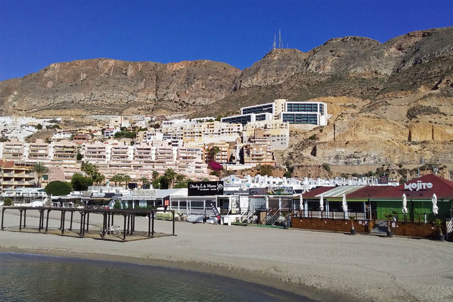Aguadulce beach and mountains