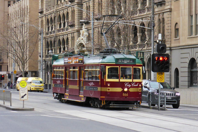 A tourist tram in Melbourne