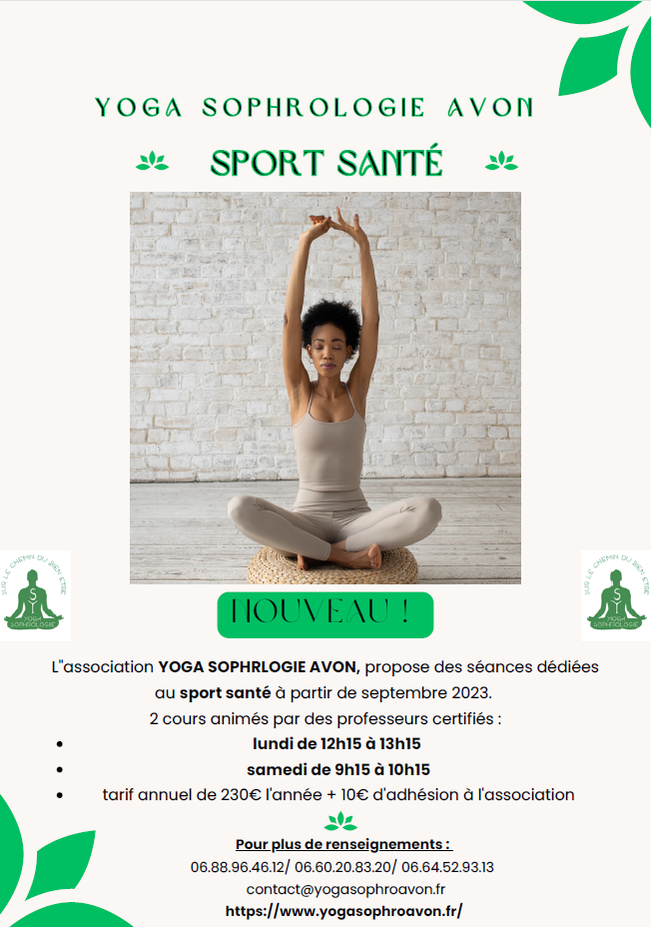 FLyer sport Santé 23-24 POUR 25-26 : UN SEUL COURS LE SAMEDI MATIN. LE TARIF : 240 €