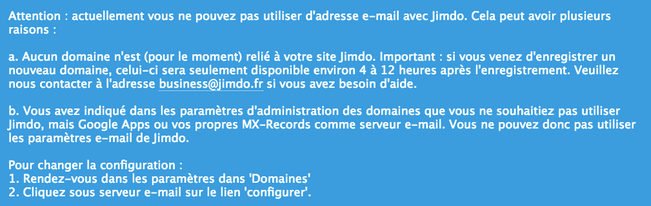 Installer une redirection d' e-mail avec Jimdo