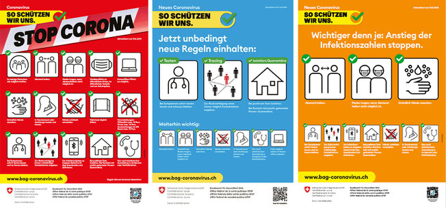 Plakat «So schützen wir uns», © BAG, Rod Kommunikation, Schweiz 2020