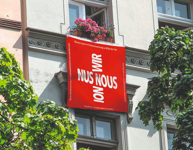 Solidarity flag, Made in China for CHF 6.95, Migros, April 2020