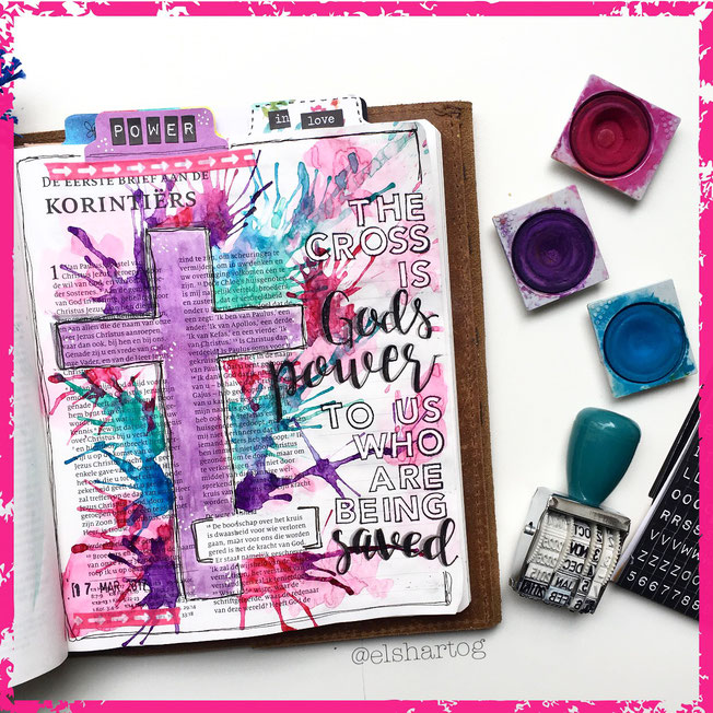 Biblejournaling voorbeeld 1 Korinthiërs 1:18 #biblejournalingchallenge40dagen