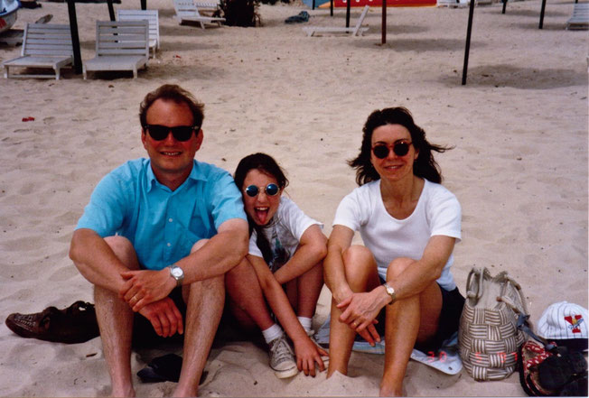 Looking pretty stylish (if I don't say so myself) 18 years ago, where travel cost 10 times more than it does today- Note my Dad's 'I will be paying this off for a lifetime' fake smile.
