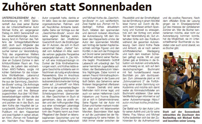 Presse, Michael Kothe, Autor aus Unterschleißheim bei München