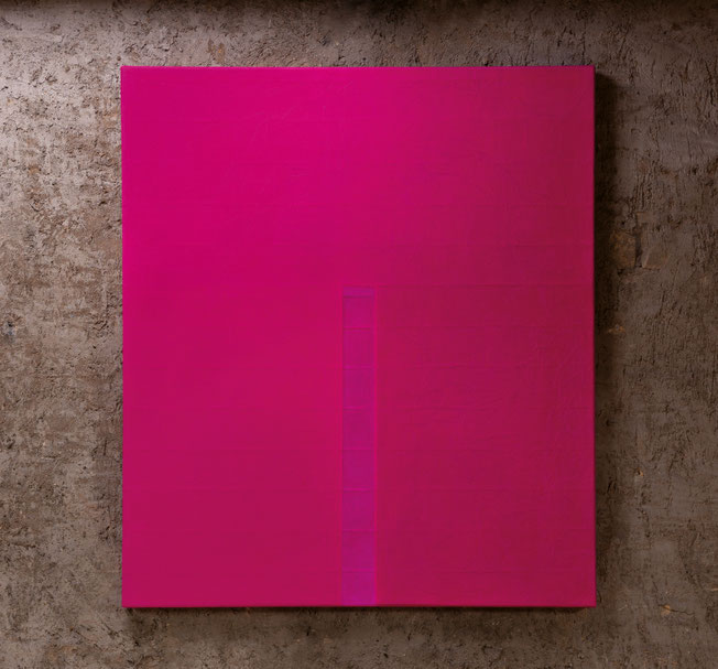 É-zida – Holz, Leinwand, Vlies, Gewebe, Dispersionsfarbe, Acryl, 130 cm x 114 cm x 3,8 cm, 2019 © Marie Luise Gruhne
