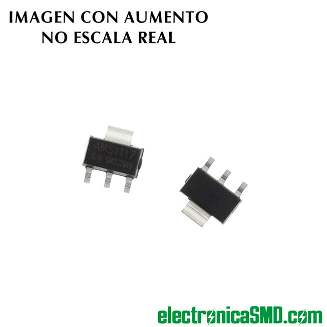 Regulador de voltaje 3.3V SMD SOT-223, electronica, electronico, Guatemala ElectronicaSMD, guate, regulador superficie, ams1117-5.0 ams1117-3.3 5vdc 3.3vdc guatemala