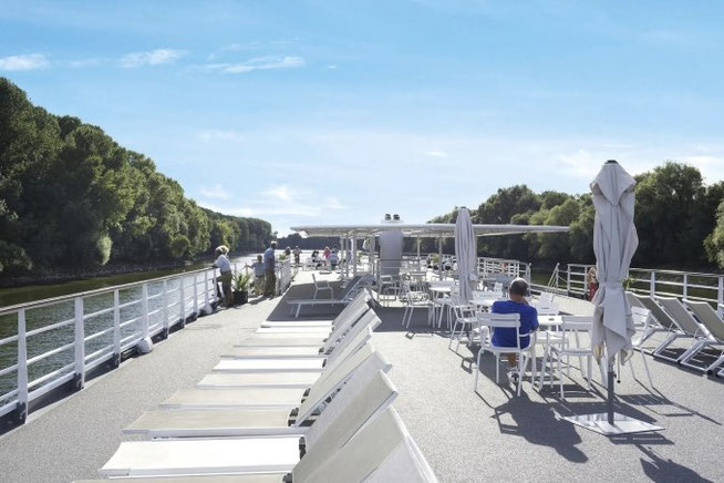 Sonnendeck auf der MS Loire Princesse 2026