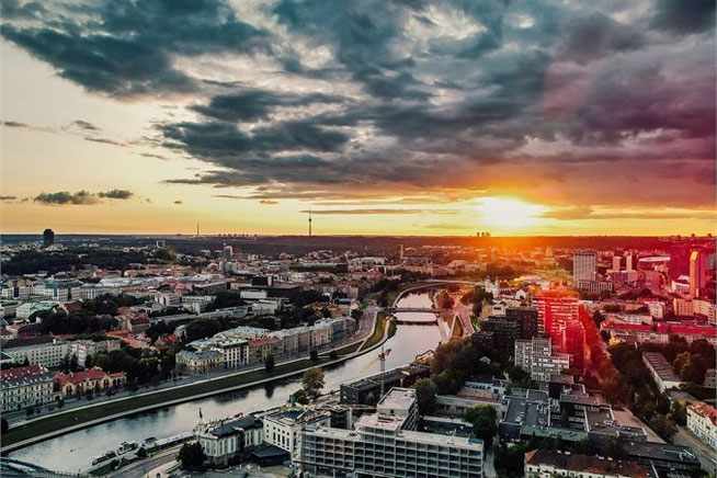 Vilnius Panorama Sonnenuntergang 2026
