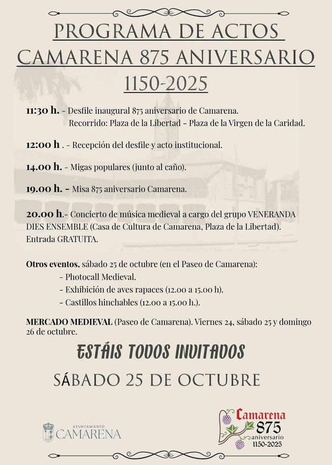 Programa del Mercado Medieval de Camarena