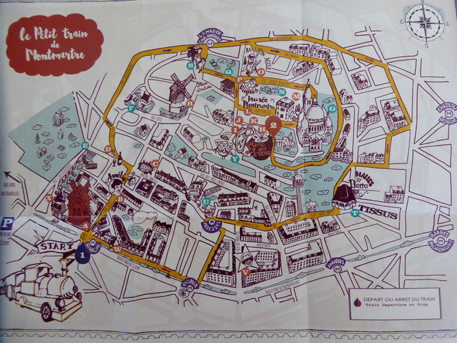 Bild: Karte der Strecke die der Promoterin in Paris zurücklegt