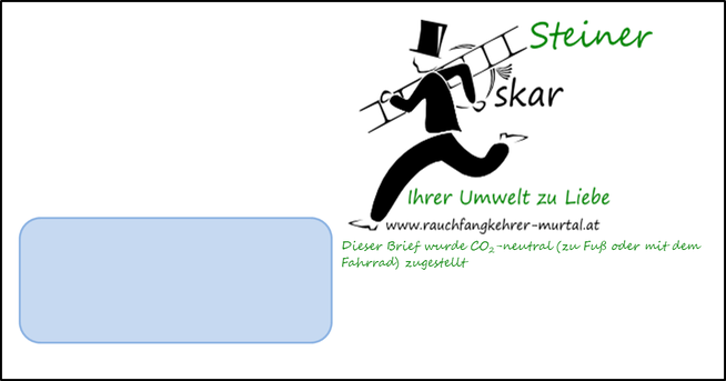 So sieht der Briefumschlag der CO2 neutral zugestellten Rechnung aus.