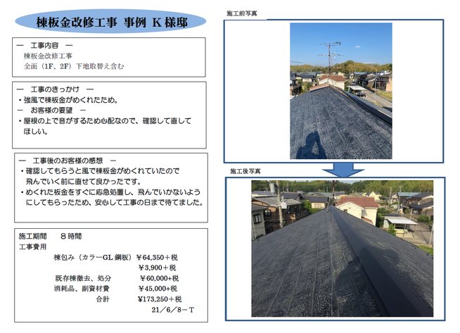 棟板金改修工事