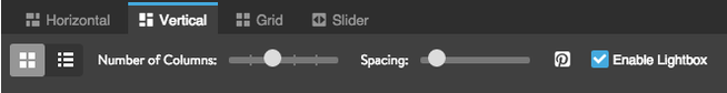 Vertical Photo Gallery Settings