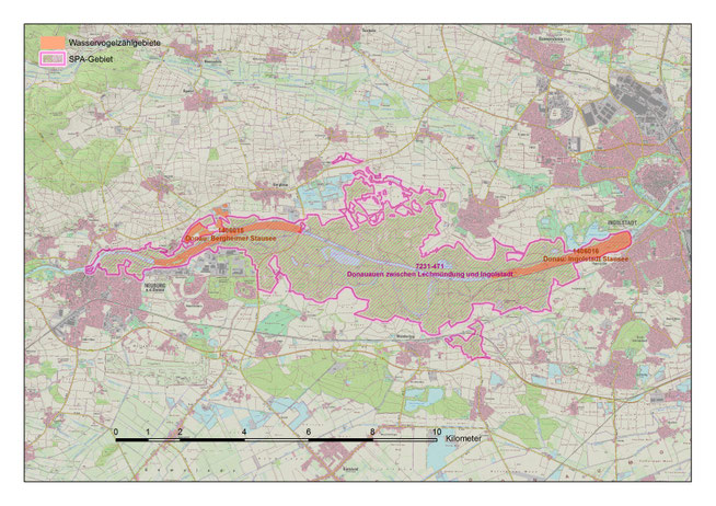 Abgrenzung des Europäischen Vogelschutzgebiet (Quelle: LfU Bayern)