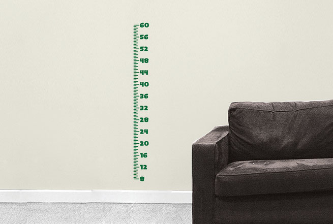 Plain Height Chart childrens growth chart vinyl Wall art decal from www.wallartcompany.co.uk