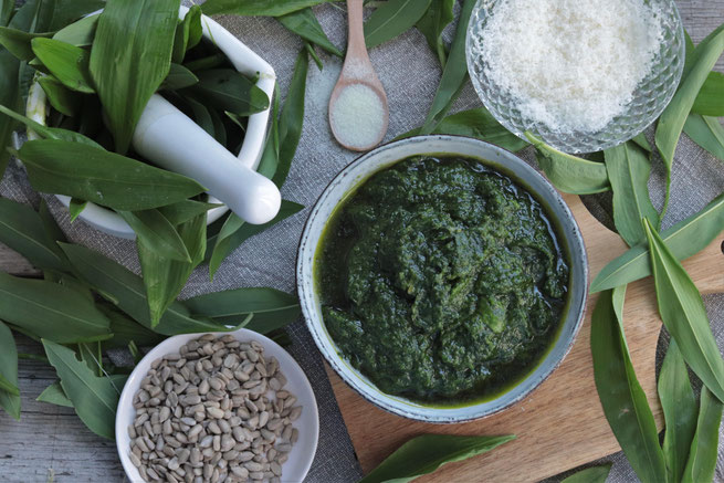 Bärlauchpesto mit frischem Bärlauch