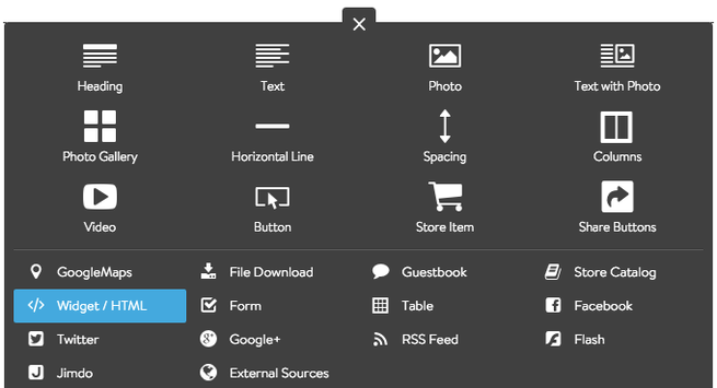 Add a Widget HTML element
